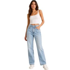 Abercrombie & Fitch The 90s Relaxed Jean High Rise Light Wash Denim 28/6L